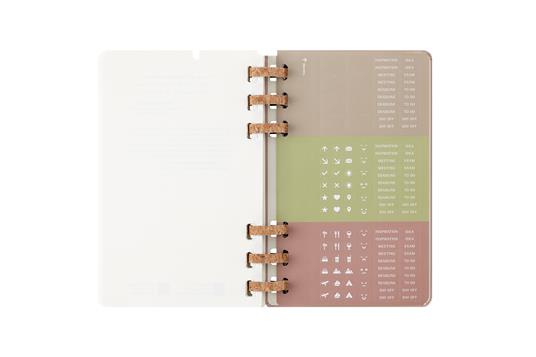 Agenda con rilegatura a spirale 2026 Moleskine. Color nocciola - Large 13x21  - 16