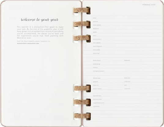 Agenda con rilegatura a spirale 2026 Moleskine. Color nocciola - Large 13x21  - 4