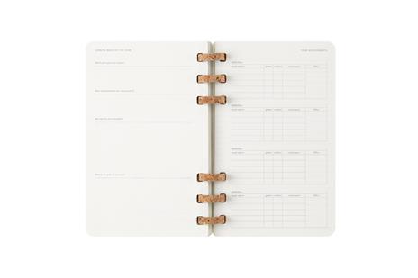 Agenda con rilegatura a spirale 2025-26 Moleskine. Nero - Large 15x21 - 12