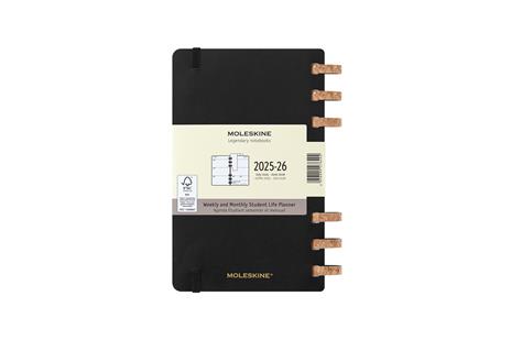 Agenda con rilegatura a spirale 2025-26 Moleskine. Nero - Large 15x21 - 18