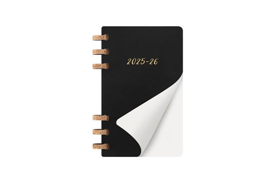 Agenda con rilegatura a spirale 2025-26 Moleskine. Nero - Large 15x21 - 2
