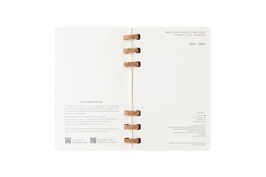 Agenda con rilegatura a spirale 2025-26 Moleskine. Nero - Large 15x21 - 4