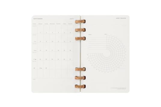 Agenda con rilegatura a spirale 2025-26 Moleskine. Nero - Large 15x21 - 10