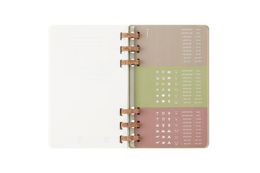 Agenda con rilegatura a spirale 2025-26 Moleskine. Verde kiwi - Large 15x21 - 15