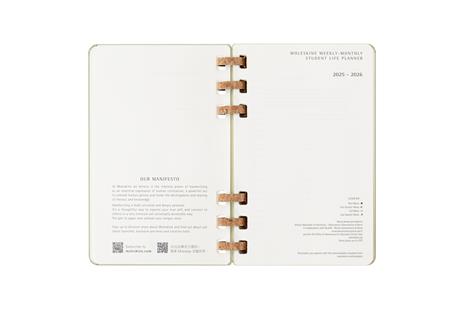 Agenda con rilegatura a spirale 2025-26 Moleskine. Verde kiwi - Large 15x21 - 3