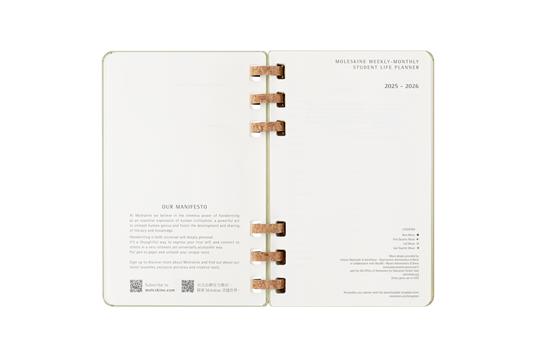Agenda con rilegatura a spirale 2025-26 Moleskine. Verde kiwi - Large 15x21 - 3