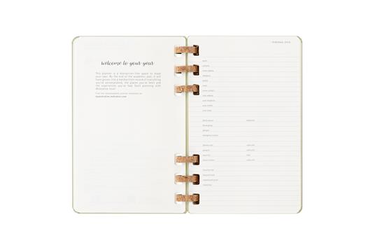 Agenda con rilegatura a spirale 2025-26 Moleskine. Verde kiwi - Large 15x21 - 4