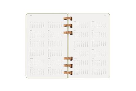 Agenda con rilegatura a spirale 2025-26 Moleskine. Verde kiwi - Large 15x21 - 5