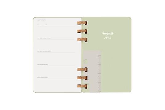 Agenda con rilegatura a spirale 2025-26 Moleskine. Verde kiwi - Large 15x21 - 8