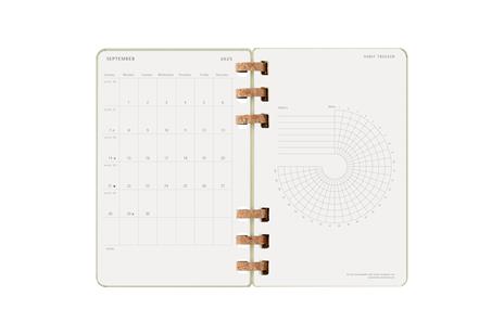 Agenda con rilegatura a spirale 2025-26 Moleskine. Verde kiwi - Large 15x21 - 9