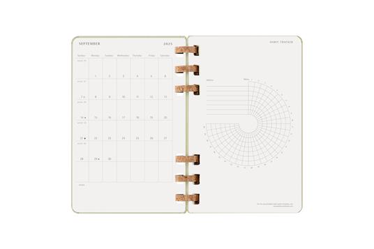 Agenda con rilegatura a spirale 2025-26 Moleskine. Verde kiwi - Large 15x21 - 9