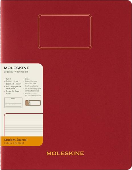 Moleskine Student cahier - taccuino XXL ruled red, rosso