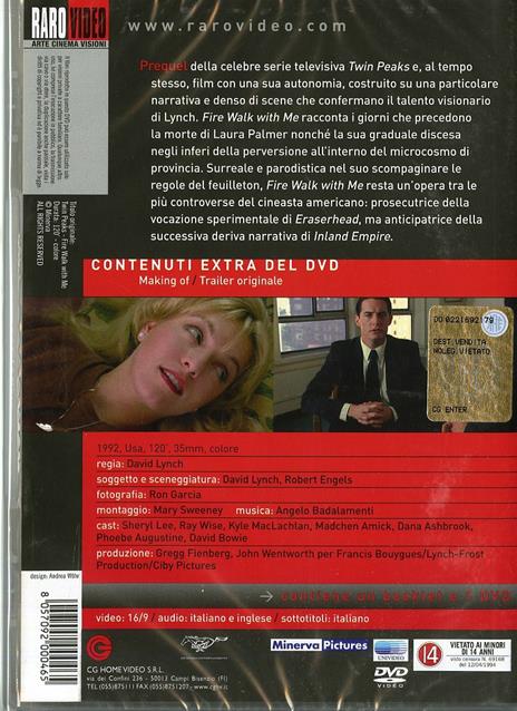 Fuoco cammina con me di David Lynch - DVD - 2