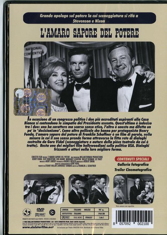 L' amaro sapore del potere di Franklin J. Schaffner - DVD - 2