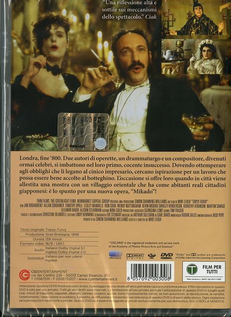 Topsy Turvy. Sotto sopra di Mike Leigh - DVD - 2