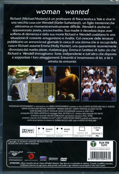 Woman Wanted di Kiefer Sutherland - DVD - 2