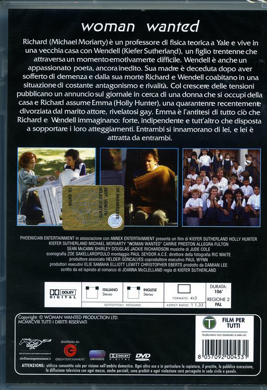 Woman Wanted di Kiefer Sutherland - DVD - 2