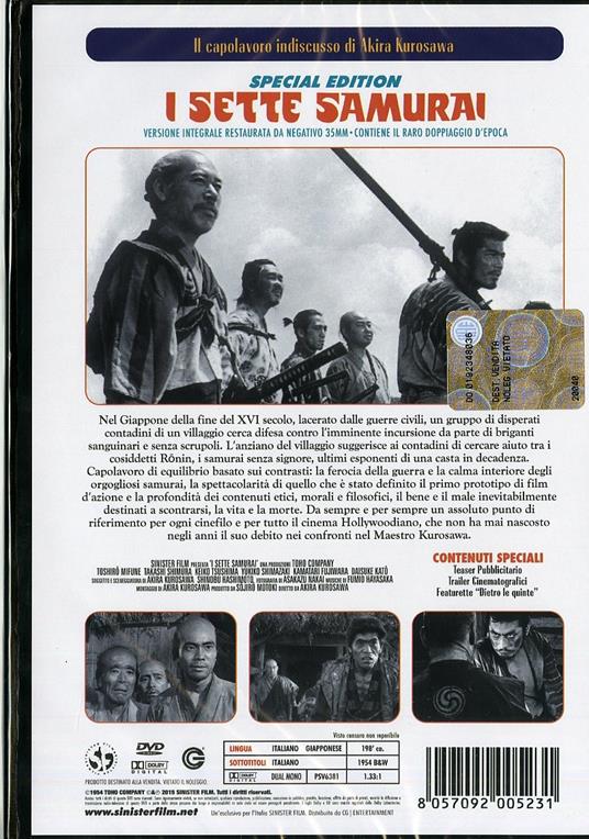 I sette samurai<span>.</span> Special Edition di Akira Kurosawa - DVD - 2