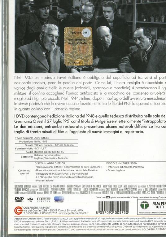 Anni difficili (2 DVD) di Luigi Zampa - DVD - 2