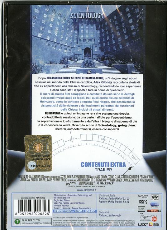 Going Clear. Scientology e la prigione della fede di Alex Gibney - DVD - 2