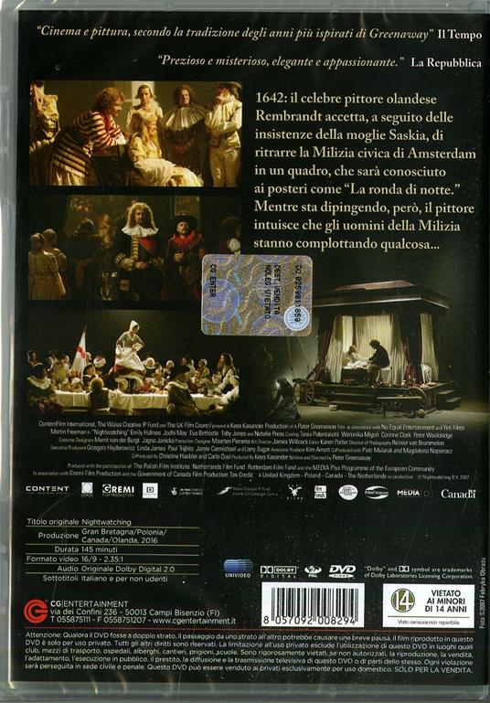Nightwatching di Peter Greenaway - DVD - 2