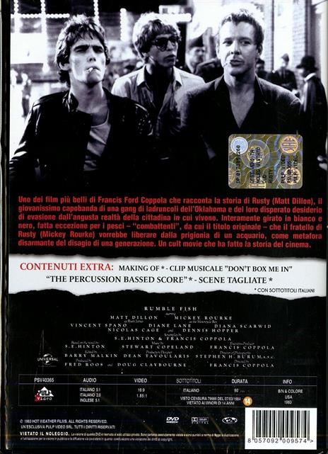Rusty il selvaggio di Francis Ford Coppola - DVD - 2