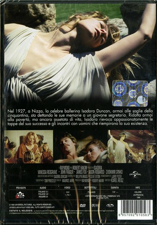 Isadora di Karel Reisz - DVD - 2