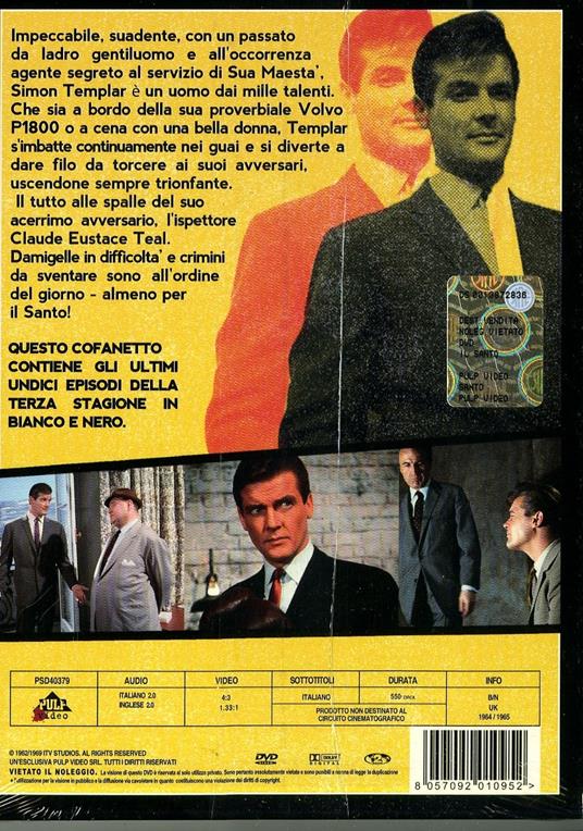 Il Santo. Stagione 3. Vol. 2 (3 DVD) di Roger Moore,Leslie Norman,John Llewellyn Moxey,Roy Ward Baker - DVD - 2