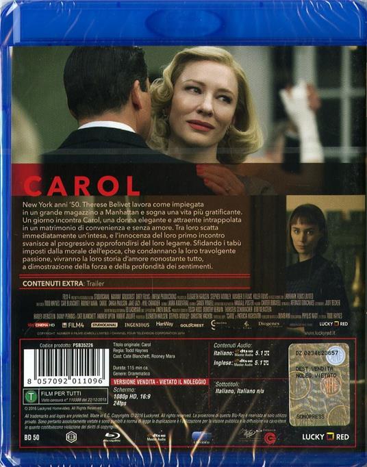 Carol di Todd Haynes - Blu-ray - 2
