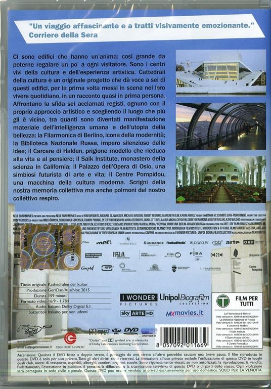 Cattedrali della cultura di Wim Wenders,Michael Glawogger,Michael Madsen,Robert Redford,Margreth Olin,Karim Ainouz - DVD - 2
