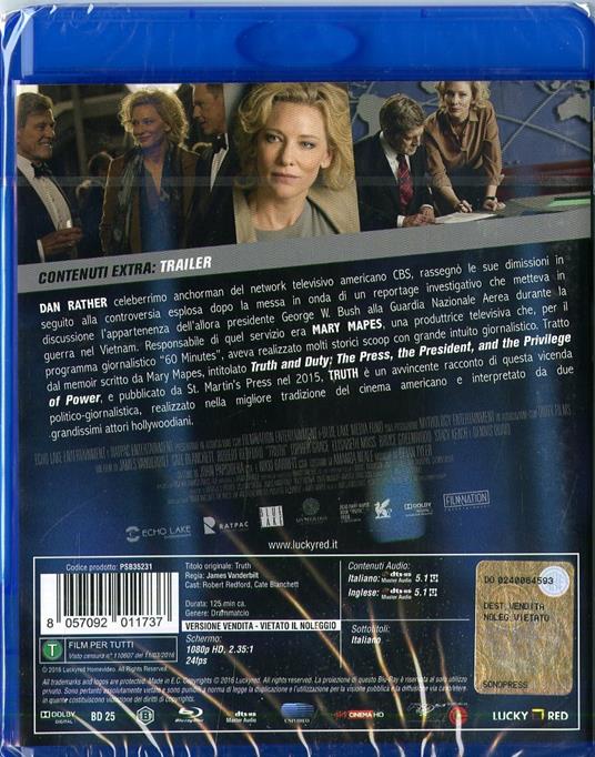 Truth. Il prezzo della verità di James Vanderbilt - Blu-ray - 2