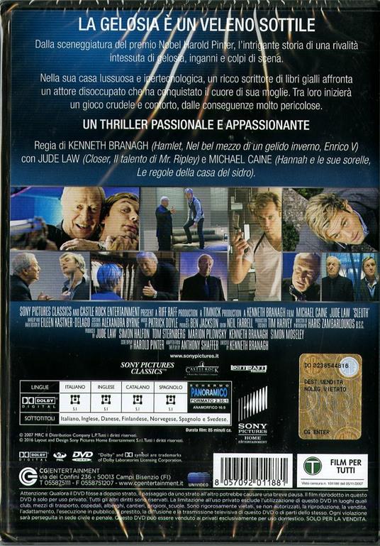Sleuth. Gli insospettabili di Kenneth Branagh - DVD - 2