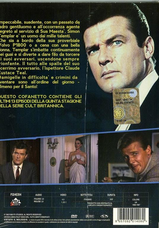 Il Santo. Stagione 5. Vol. 2 (4 DVD) di Roger Moore,Leslie Norman,John Llewellyn Moxey,Roy Ward Baker - DVD - 2