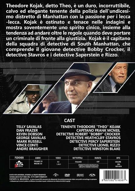 Kojak. Stagione 1. Vol. 1. Serie TV ita (3 DVD) di Charles S. Dubin,Jeannot Szwarc,William Hale,Joseph Sargent - DVD - 2