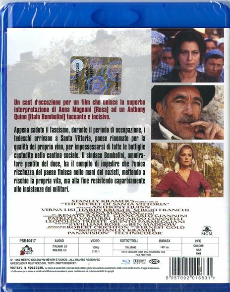 Il segreto di Santa Vittoria (Blu-ray) di Stanley Kramer - Blu-ray - 2