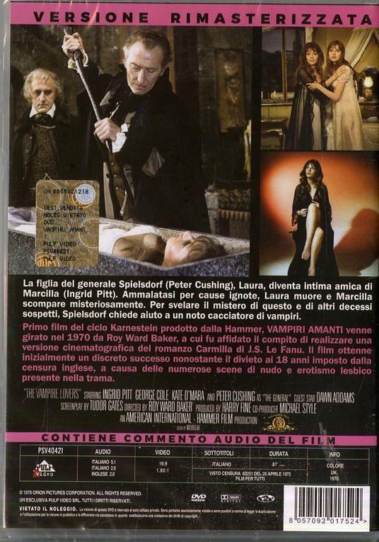 Vampiri amanti (DVD) di Roy Ward Baker - DVD - 2