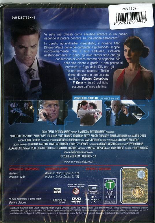 Echelon Conspirancy. Il dono (DVD) di Greg Marcks - DVD - 7
