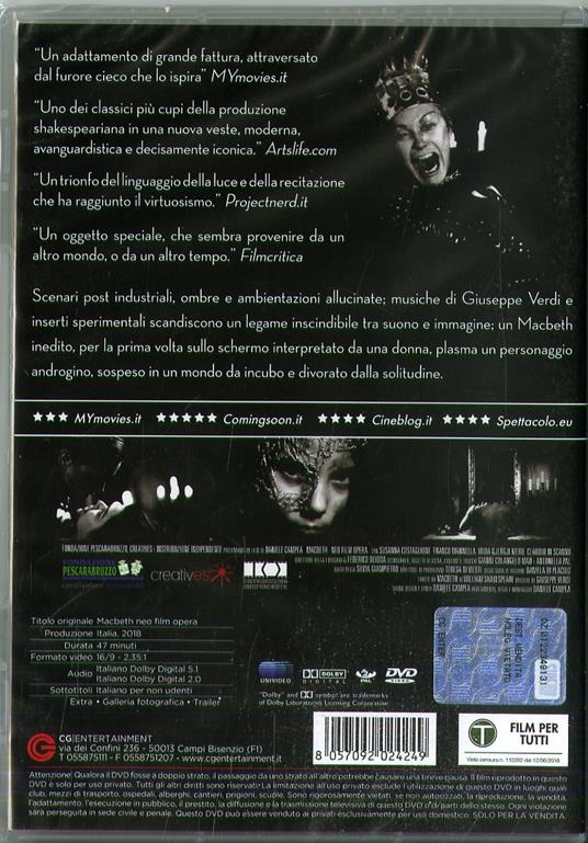 Macbeth. Neo film opera (DVD) di Daniele Campea - DVD - 2