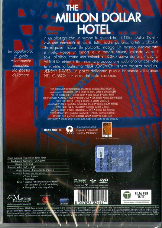 Million Dollar Hotel (DVD) di Wim Wenders - DVD - 2