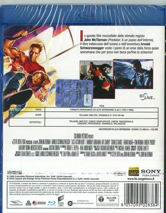 Last Action Hero (Blu-ray) di John McTiernan - Blu-ray - 2