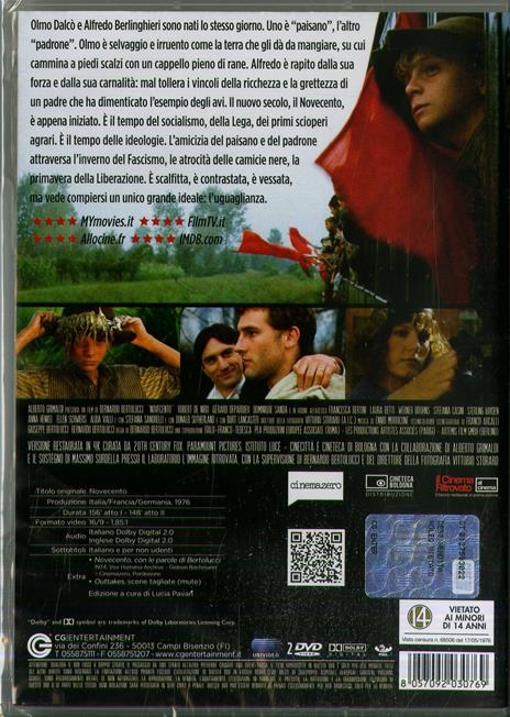 Novecento. Parte 1 + Parte2 (2 DVD) di Bernardo Bertolucci - DVD - 2