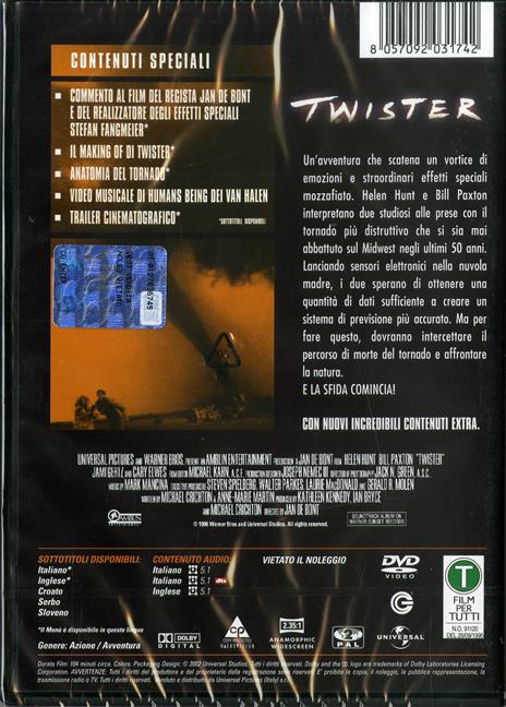 Twister (DVD) di Jan De Bont - DVD - 2