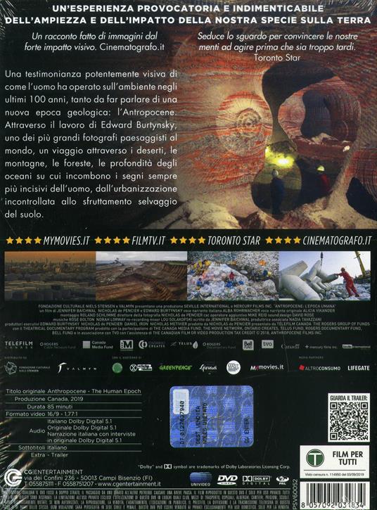 Antropocene (DVD) di Edward Burtynsky,Nicholas de Pencier,Jennifer Baichwal - DVD - 2