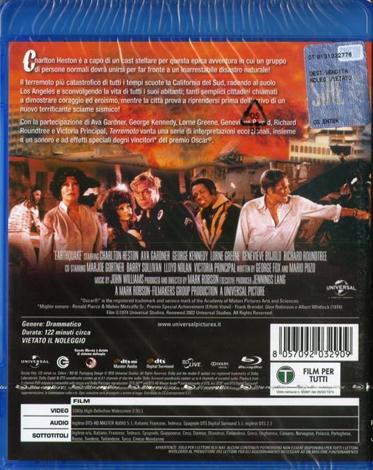 Terremoto (Blu-ray) di Mark Robson - Blu-ray - 2