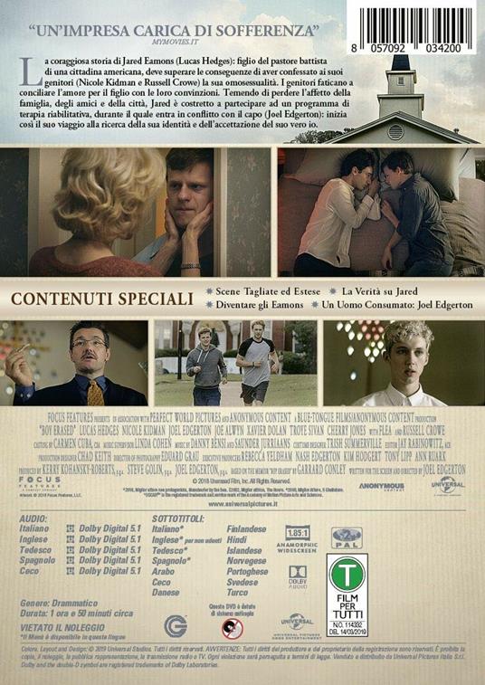 Boy Erased. Vita cancellate (DVD) di Joel Edgerton - DVD - 2