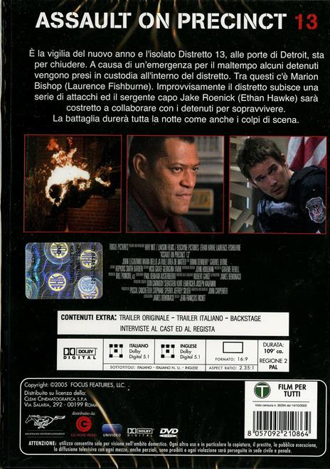 Assalto Distretto 13 di Jean-François Richet - DVD - 2