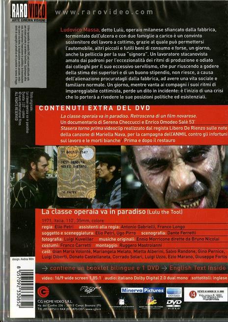 La classe operaia va in Paradiso di Elio Petri - DVD - 2