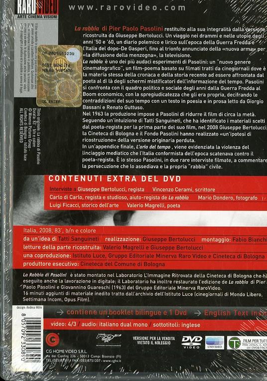 La rabbia di Pasolini di Pier Paolo Pasolini,Giuseppe Bertolucci - DVD - 2