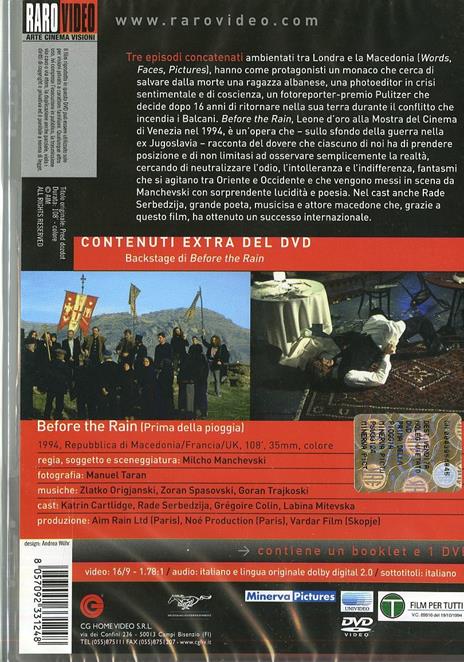 Prima della pioggia di Milcho Manchevski - DVD - 2
