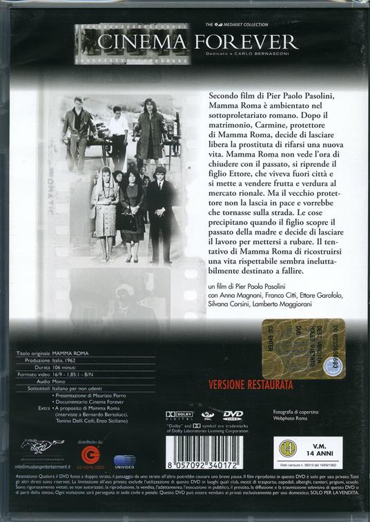 Mamma Roma di Pier Paolo Pasolini - DVD - 2